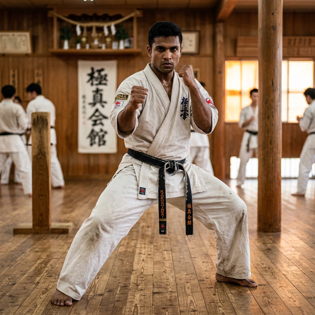 Karate Fighter in ready stance